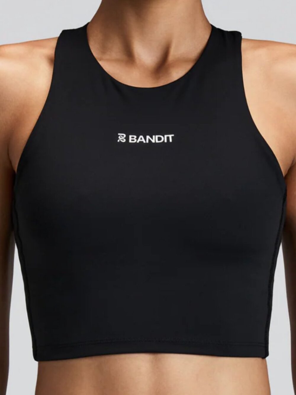 Bandit Running Stamina Race Crop Black White Running Shirt Tank Top Medium M